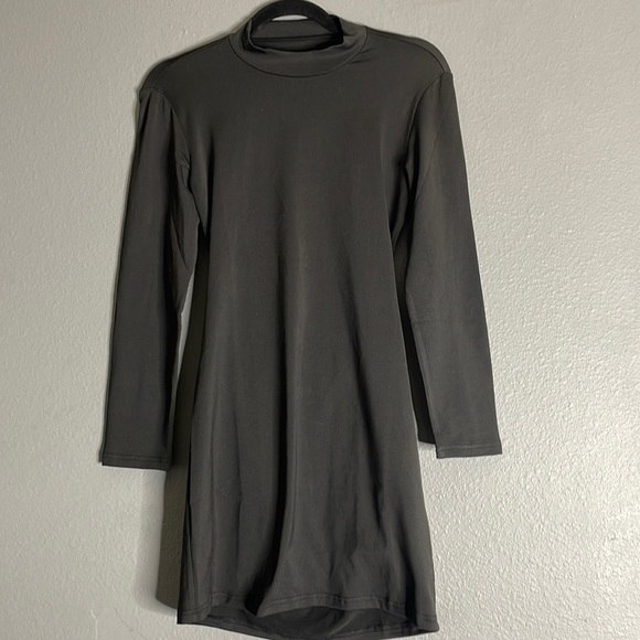 Dresses & Skirts - Open Back Long Sleeve Mock Neck Bodycon Mini Dress